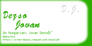 dezso jovan business card